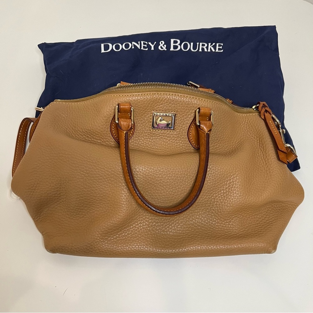 Dooney and Bourke tan pebble leather dome crossbody
